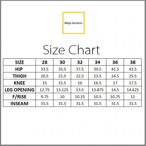 Jeans Size Men Chart