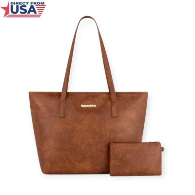 Montana West Top Handle Ladies Tote Bag - Brown