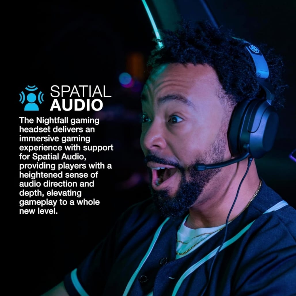 JLab Nightfall Gaming Headset with Near-Field Directional Flip-to-Mute Rotating Boom Mic - Image 4