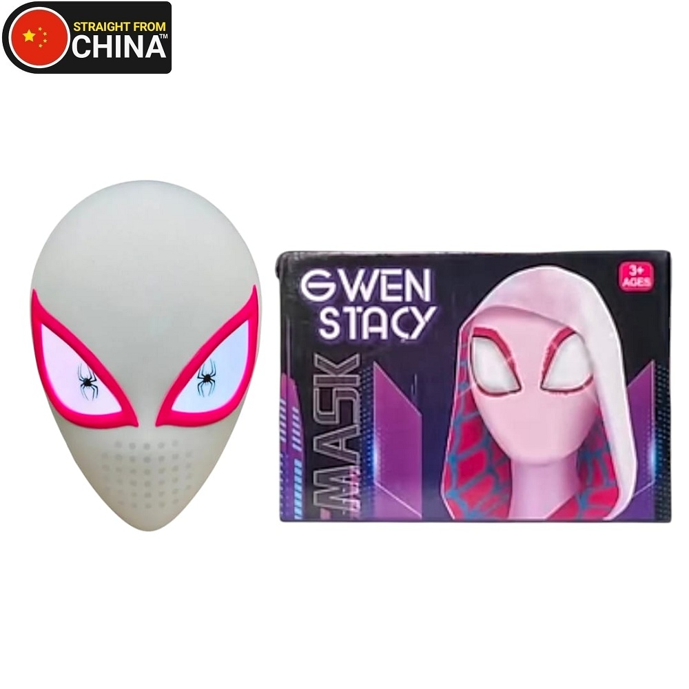 Spiderman Gwen Stacy Headgear Mask Set for Kids with LED Glowing Eyes Features