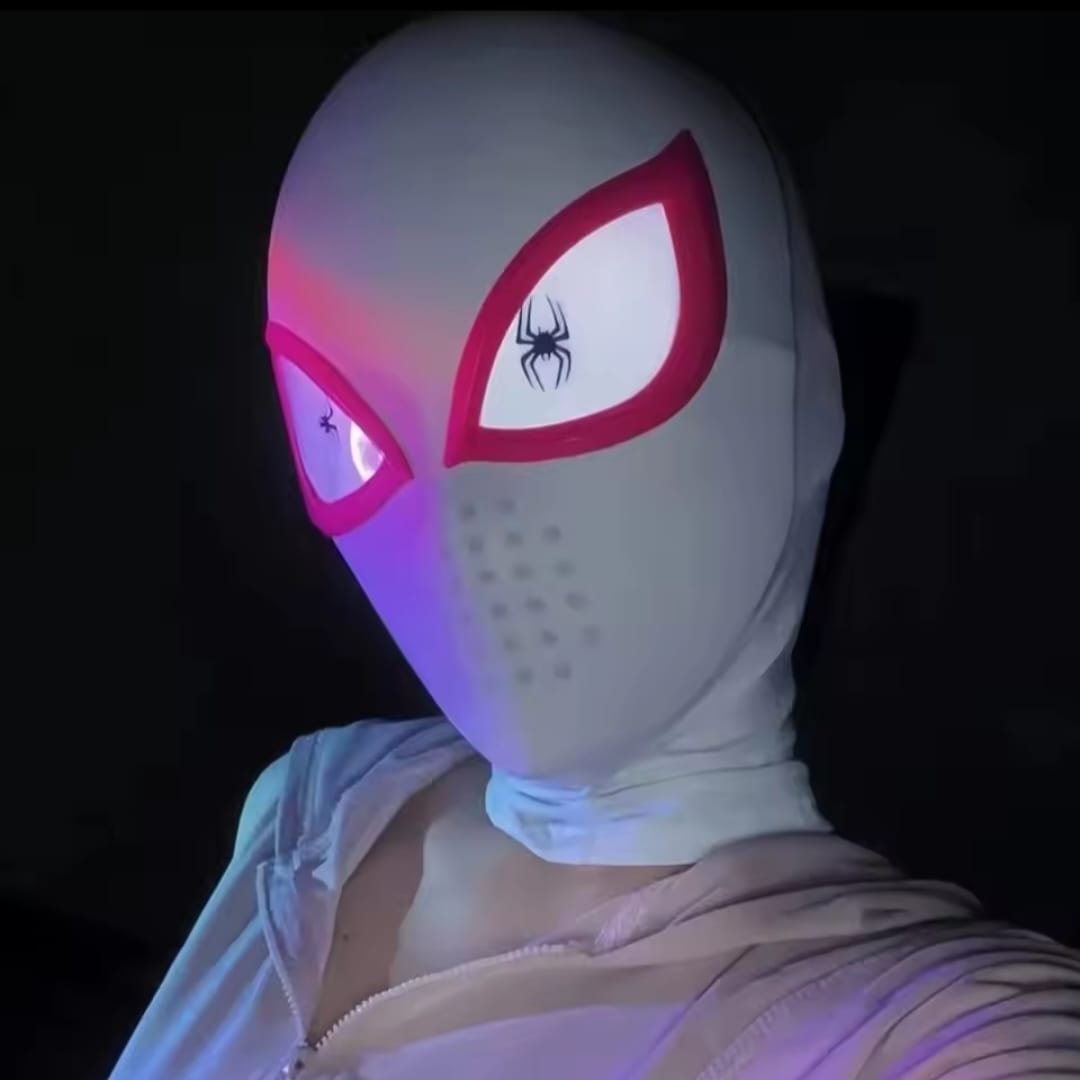 Spiderman Gwen Stacy Headgear Mask Set for Kids with LED Glowing Eyes Features - Image 2