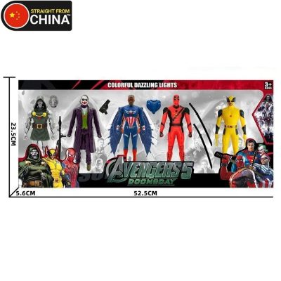 Avengers 5 Doomday Action Figures Toy Set with Dazzling Lights and Accessories
