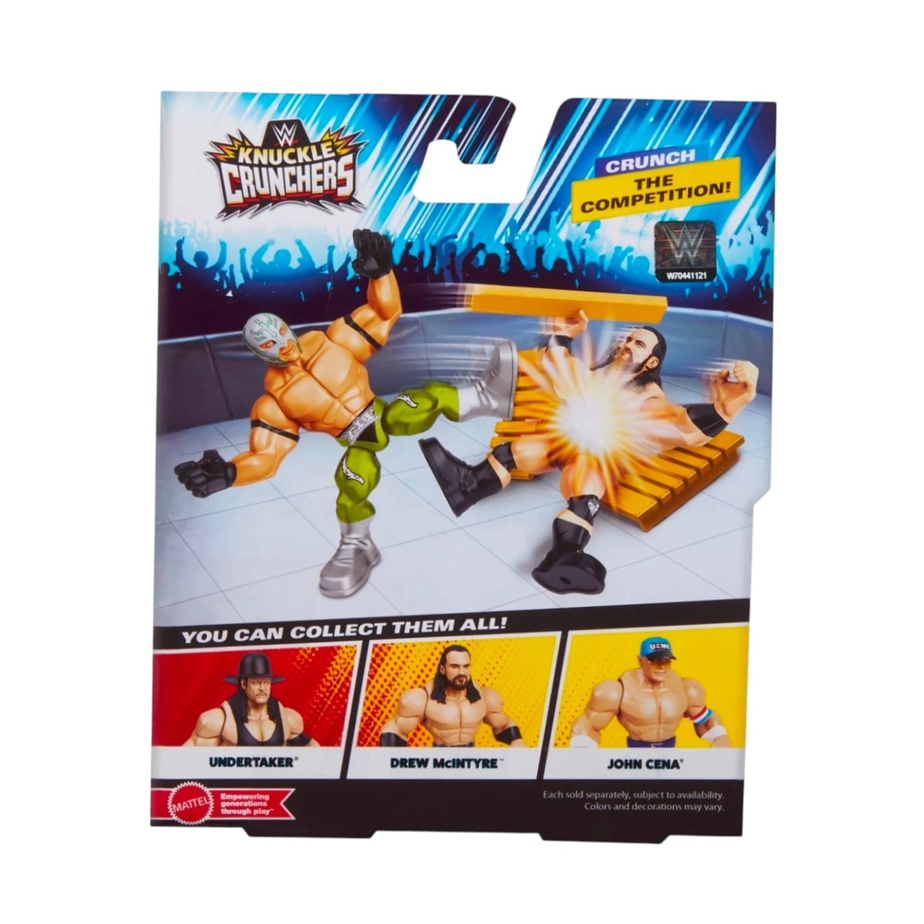 Rey Mysterio WWE Knuckle Crunchers Series 6 Action Figure 3 Inch with Pallet and 2 x 4 – (Mattel Brand) - Image 3