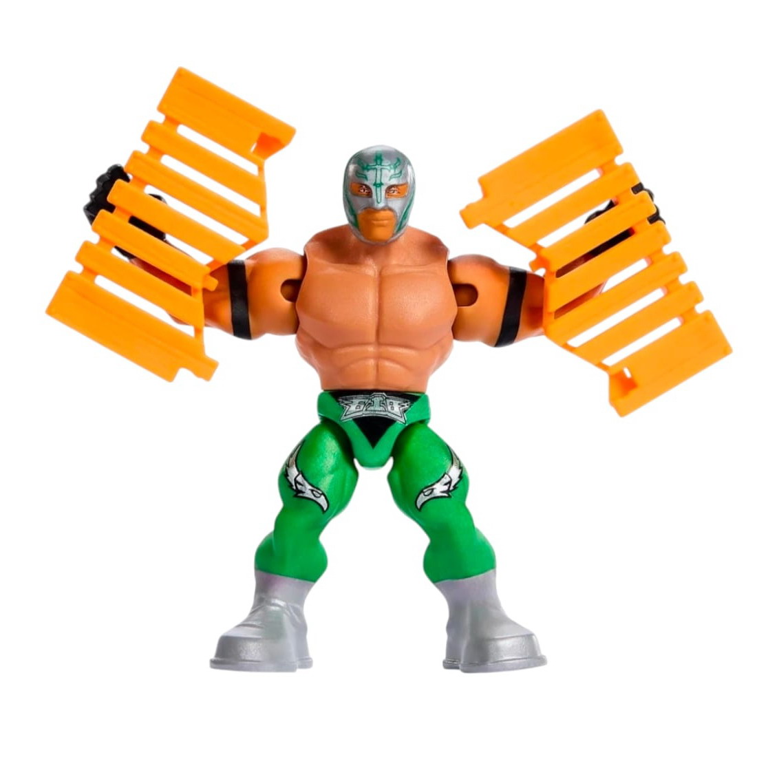 Rey Mysterio WWE Knuckle Crunchers Series 6 Action Figure 3 Inch with Pallet and 2 x 4 – (Mattel Brand) - Image 2