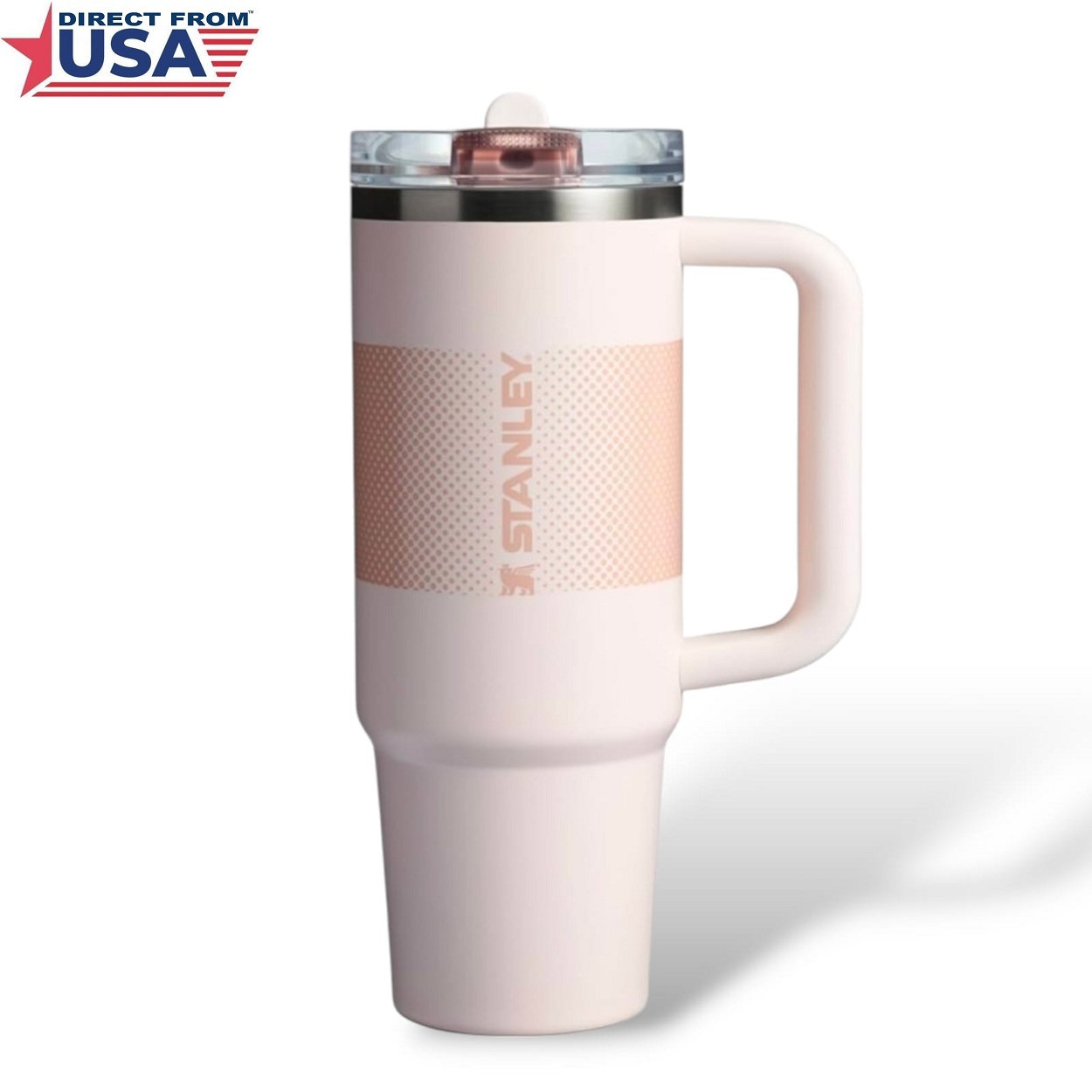 USA Original Stanley Quencher ProTour Flip Straw Tumbler 2.0 - 40 OZ (Rose Quartz Fade)