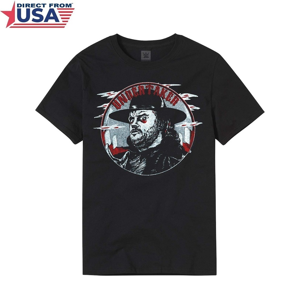 WWE Authentic Men's Black The Undertaker Death Stare T-Shirt (Officially Licensed)