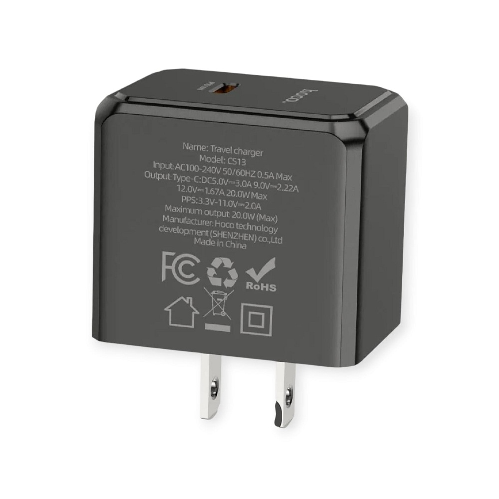 Hoco CS13 Ocean Single Port PD20W Wall Charger - US Plug - Image 4