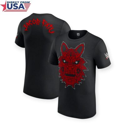 WWE Authentic Men's Black Jacob Fatu Tribal Mask T-Shirt (Officially Licensed)