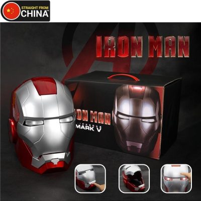 Iron Man Mark V Headgear Mask with Touch Light and Music Control - Manual Open