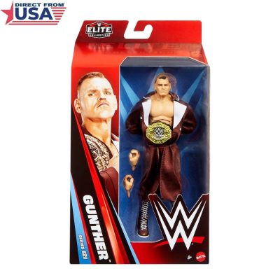 Gunther WWE Elite Series 121 Action Figure with Accessories and World Heavyweight Champion Title Belt – 6 inch (Mattel Brand)