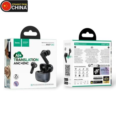 Hoco EQ27 Smart AI Translation True Wireless ANC+ENC Noise Reduction BT Earbuds - Metal Gray