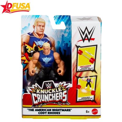 Cody Rhodes WWE Knuckle Crunchers Series 5 Action Figure 3.1 Inch with Barbell and Weight Belt – (Mattel Brand)
