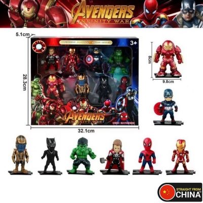 Avengers Infinity War Classic Anime Model Toys Miniature Action Figures for Cake/Birthday/Party Decorations - 8 Pcs