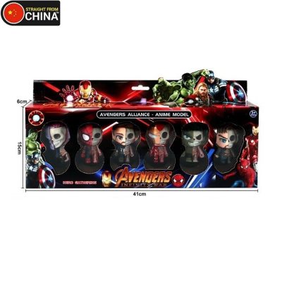 Avengers Infinity War Alliance Anime Half Skull Model Set of Action Figure Collectibles - 6 Pcs