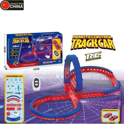 46 Pieces Remote Control RC Racing Track Set woth 360 Degree Loop Stunts with 1 Car and 1 Remote for Kids