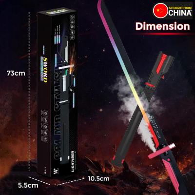 Interstellar Spark Battle Blade Sword with Realistic Smoke Effects, Lights and Ergonomic Design for Kids - Red & Black