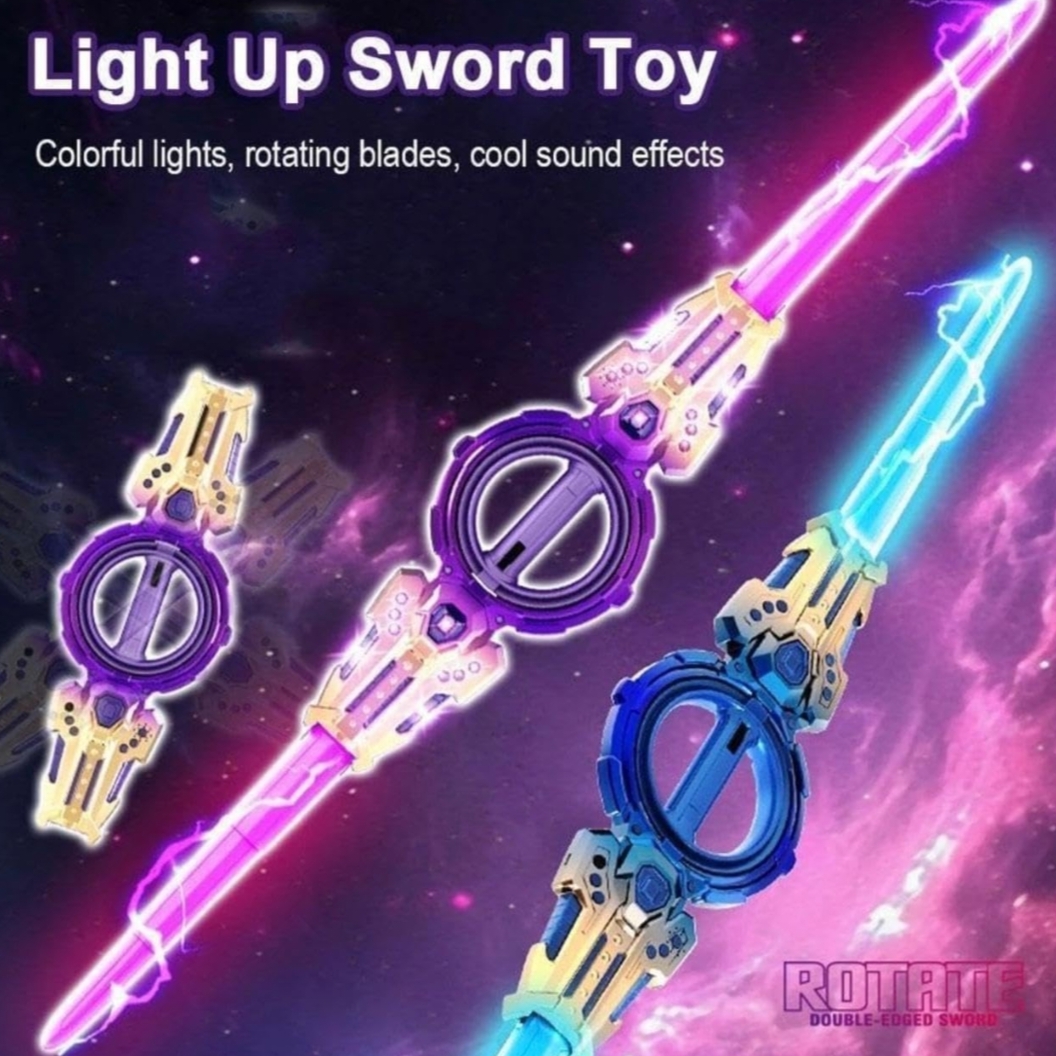 Fire Spiral Sword Double-Edged Light Sword Toy with LED Lights & Sound, Wrist-Activated Rotating Action, Role Play Toy for Kids & Teens - 108cm x 17.5cm - Image 4