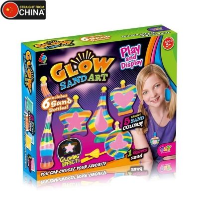 Glow Sand Art Play and Display Set for Girls with 6 Sand Bottles with Glow Sand