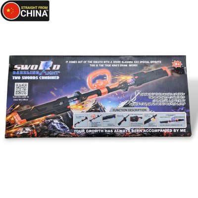 Interstellar Spark Battle Blade Double Katana Swords with Realistic Effects, Lights and Ergonomic Design with Joining Handle for Kids –  2 x Small (45.5 x 9.5 x 5.5 cm Each)