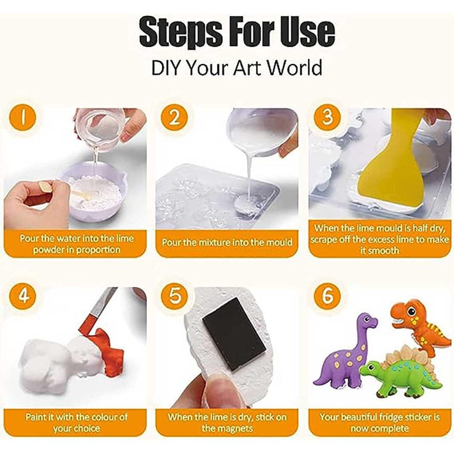 Dinosaur Mould And Paint Fun DIY Plaster Toy Set for Kids - Image 3