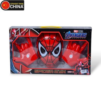 Marvel Spiderman Mask and LED Light Gloves Set for Kids Cosplay/Birthday Parties