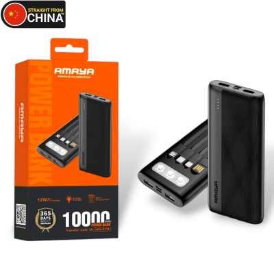 AMAYA APB-P110 10000mAh Basic Power Bank with Flash Light - Black