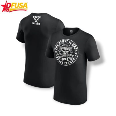 WWE Authentic Men's Black Brock Lesnar The Beast is Back T-Shirt (Officially Licensed)