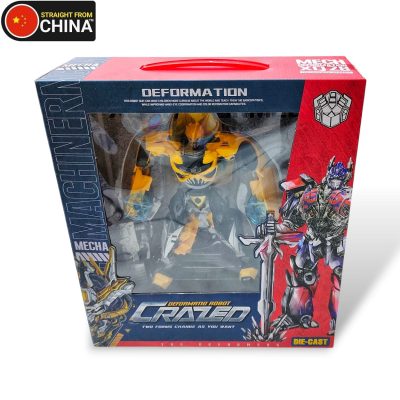 Crazed Mecha Die Cast Deformation Transformers Bumblebee Action Figure - 18cm x 7.5cm x 16cm