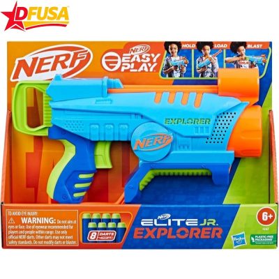 NERF Elite Junior Explorer Easy-Play Toy Foam Blaster with 8 Darts for Kids - Hasbro