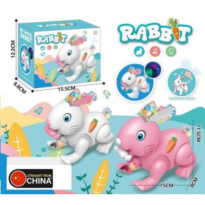 Cute Little Walking Rabbit with Lights and Sounds for Kids