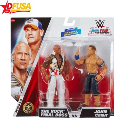 WWE The Final Boss Rock and The G.O.A.T John Cena Basic Series 23 Action Figures Battle Pack Showdown from Grand Wrestle Mania XL – 6 inch (Mattel Brand)