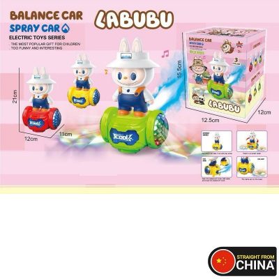 LABUBU Balance Car with Spray and LED Lights for Kids