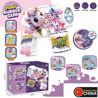 Cute Little Unicorn Bubble Burst Water Gun with Lights for Girls