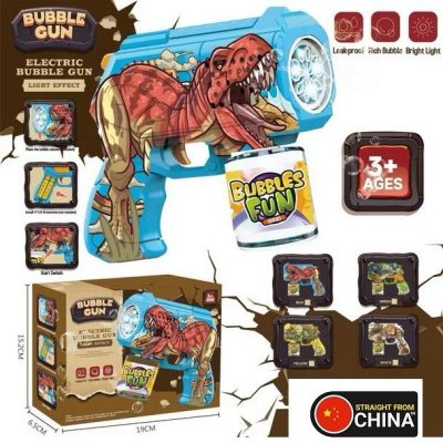 Jurassic Dinosaur Bubble Burst Water Gun with Lights for Kids